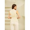 imageGRACE KARIN Womens Wrap V Neck Casual Work Tops Sleeveless Office Dressy Summer Blouse Asymmetrical Elegant ShirtsIvory White