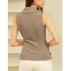imageGRACE KARIN Womens Wrap V Neck Casual Work Tops Sleeveless Office Dressy Summer Blouse Asymmetrical Elegant ShirtsKhaki