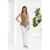 imageGRACE KARIN Womens Wrap V Neck Casual Work Tops Sleeveless Office Dressy Summer Blouse Asymmetrical Elegant ShirtsKhaki