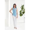 imageGRACE KARIN Womens Wrap V Neck Casual Work Tops Sleeveless Office Dressy Summer Blouse Asymmetrical Elegant ShirtsLight Blue
