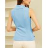 imageGRACE KARIN Womens Wrap V Neck Casual Work Tops Sleeveless Office Dressy Summer Blouse Asymmetrical Elegant ShirtsLight Blue