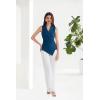 imageGRACE KARIN Womens Wrap V Neck Casual Work Tops Sleeveless Office Dressy Summer Blouse Asymmetrical Elegant ShirtsPeacock Blue