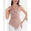 imageGRACE KARIN Womens Wrap V Neck Casual Work Tops Sleeveless Office Dressy Summer Blouse Asymmetrical Elegant ShirtsPink