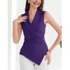 imageGRACE KARIN Womens Wrap V Neck Casual Work Tops Sleeveless Office Dressy Summer Blouse Asymmetrical Elegant ShirtsPurple