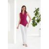 imageGRACE KARIN Womens Wrap V Neck Casual Work Tops Sleeveless Office Dressy Summer Blouse Asymmetrical Elegant ShirtsRose Red