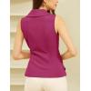 imageGRACE KARIN Womens Wrap V Neck Casual Work Tops Sleeveless Office Dressy Summer Blouse Asymmetrical Elegant ShirtsRose Red