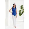 imageGRACE KARIN Womens Wrap V Neck Casual Work Tops Sleeveless Office Dressy Summer Blouse Asymmetrical Elegant ShirtsRoyal Blue