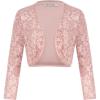 imageGRACE KARIN Sequin Jacket for Womens 34 Sleeve Open Front Floral Lace Party Crop Cardigan Bolero Shrug Pink S