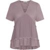 imageGRACE KARIN Short Sleeve Blouse for Women 2025 Casual VNeck Ruffle TopsLight Purple
