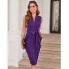 imageGRACE KARIN Womens Business Dresses Sleeveless V Neck Bodycon Sheath Dress Zipper Up Office Work Dress with PocketsPurple