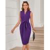imageGRACE KARIN Womens Business Dresses Sleeveless V Neck Bodycon Sheath Dress Zipper Up Office Work Dress with PocketsPurple