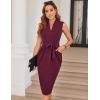 imageGRACE KARIN Womens Business Dresses Sleeveless V Neck Bodycon Sheath Dress Zipper Up Office Work Dress with PocketsWine Red