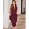 imageGRACE KARIN Womens Business Dresses Sleeveless V Neck Bodycon Sheath Dress Zipper Up Office Work Dress with PocketsWine Red
