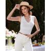 imageGRACE KARIN Womens Sweater Vest Summer Sleeveless V Neck Tank Tops Crochet Knit Casual Trendy Outfits 2025Ivory