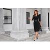imageGRACE KARIN Womens Work Dress 34 Sleeve V Neck Bodycon Sheath Dress Zipper Up Office Business Dresses with BeltBlack