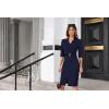 imageGRACE KARIN Womens Work Dress 34 Sleeve V Neck Bodycon Sheath Dress Zipper Up Office Business Dresses with BeltNavy