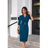 imageGRACE KARIN Womens Work Dress 34 Sleeve V Neck Bodycon Sheath Dress Zipper Up Office Business Dresses with BeltPeacock Blue