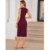 imageGRACE KARIN Womens Work Dress Sleeveless Crew Neck Bodycon Sheath Dress Zipper Up Office Business Dresses with PocketsWine Red