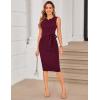 imageGRACE KARIN Womens Work Dress Sleeveless Crew Neck Bodycon Sheath Dress Zipper Up Office Business Dresses with PocketsWine Red