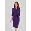 imageGRACE KARIN Womens Work Dresses V Neck 34 Sleeve Back Zipper Tie Waist Bodycon Dress Office Cocktail Dress with PocketsPurple