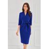 imageGRACE KARIN Womens Work Dresses V Neck 34 Sleeve Back Zipper Tie Waist Bodycon Dress Office Cocktail Dress with PocketsRoyal Blue