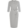 imageGRACE KARIN Womens Work Dresses V Neck 34 Sleeve Back Zipper Tie Waist Bodycon Dress Office Cocktail Dress with PocketsGray