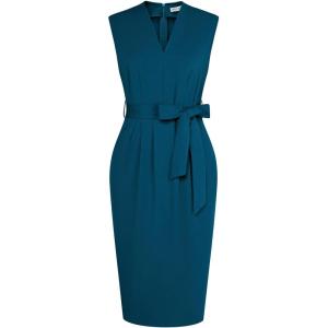 imageGRACE KARIN Womens Business Dresses Sleeveless V Neck Bodycon Sheath Dress Zipper Up Office Work Dress with PocketsPeacock