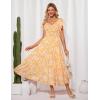 imageGRACE KARIN Womens Elegant Floral Summer VNeck Ruffle Sleeve Empire Waist ALine Casual Maxi Tiered Dress with PocketsYellow White Flower