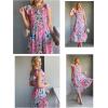 imageGRACE KARIN Womens Off Shoulder Floral Summer Ruffle Midi Sleeveless Boho Smocked Flowy Aline DressesPink Blue