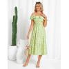 imageGRACE KARIN Womens Off Shoulder Floral Summer Ruffle Midi Sleeveless Boho Smocked Flowy Aline DressesYellow Green
