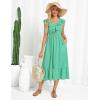 imageGRACE KARIN Womens Summer Dress Casual Boho Beach V Neck Smocked Waist Front Ruffle Floral Maxi Dresses with PocketsGreen Floral