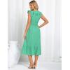 imageGRACE KARIN Womens Summer Dress Casual Boho Beach V Neck Smocked Waist Front Ruffle Floral Maxi Dresses with PocketsGreen Floral