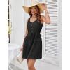 imageGRACE KARIN Womens Summer Dresses 2025 Casual Sleeveless Button Down A Line Drawstring Waist Mini Dress with PocketsBlack