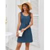 imageGRACE KARIN Womens Summer Dresses 2025 Casual Sleeveless Button Down A Line Drawstring Waist Mini Dress with PocketsNavy Blue