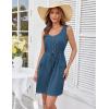 imageGRACE KARIN Womens Summer Dresses 2025 Casual Sleeveless Button Down A Line Drawstring Waist Mini Dress with PocketsNavy Blue