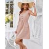 imageGRACE KARIN Womens Summer Dresses 2025 Casual Sleeveless Button Down A Line Drawstring Waist Mini Dress with PocketsPink
