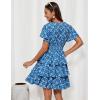 imageGRACE KARIN Womens Summer Dresses 2025 Floral Short Sleeve V Neck Ruffle Tiered Layered Boho Mini DressBlue Floral