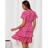 imageGRACE KARIN Womens Summer Dresses 2025 Floral Short Sleeve V Neck Ruffle Tiered Layered Boho Mini DressRose Red Floral