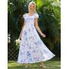 imageGRACE KARIN 2025 Womens Maxi Dresses Summer Off Shoulder Floral Dress Ruffle Split Beach Flowy Boho Wedding Guest DressBlue Purple