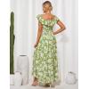 imageGRACE KARIN 2025 Womens Maxi Dresses Summer Off Shoulder Floral Dress Ruffle Split Beach Flowy Boho Wedding Guest DressGreen White