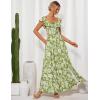 imageGRACE KARIN 2025 Womens Maxi Dresses Summer Off Shoulder Floral Dress Ruffle Split Beach Flowy Boho Wedding Guest DressGreen White