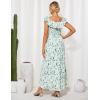 imageGRACE KARIN 2025 Womens Maxi Dresses Summer Off Shoulder Floral Dress Ruffle Split Beach Flowy Boho Wedding Guest DressWhite Green