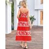 imageGRACE KARIN Women Summer Boho Dress 2025 Spaghetti Strap V Neck Smocked Ruffle Flowy Beach Maxi Dress with PocketsRed White Floral