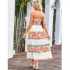 imageGRACE KARIN Women Summer Boho Dress 2025 Spaghetti Strap V Neck Smocked Ruffle Flowy Beach Maxi Dress with PocketsWhite Pink Floral
