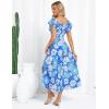 imageGRACE KARIN Women Summer Floral Dress Flutter Short Sleeve Casual Split Flowy Vacation Beach Midi Long DressesBluewhite Floral