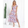 imageGRACE KARIN Women Summer Floral Dress Flutter Short Sleeve Casual Split Flowy Vacation Beach Midi Long DressesMultiple Floral