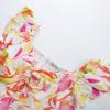 imageGRACE KARIN Women Summer Floral Dress Flutter Short Sleeve Casual Split Flowy Vacation Beach Midi Long DressesOrange Floral