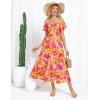 imageGRACE KARIN Women Summer Floral Dress Flutter Short Sleeve Casual Split Flowy Vacation Beach Midi Long DressesYellowpink Floral