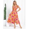 imageGRACE KARIN Women Summer Floral Dress Flutter Short Sleeve Casual Split Flowy Vacation Beach Midi Long DressesYellowpink Floral