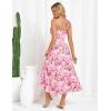 imageGRACE KARIN Womens 2025 Summer Beach Dress Boho Floral Dresses Spaghetti Strap Halter V Neck Flowy Maxi Long SundressPink White Floral